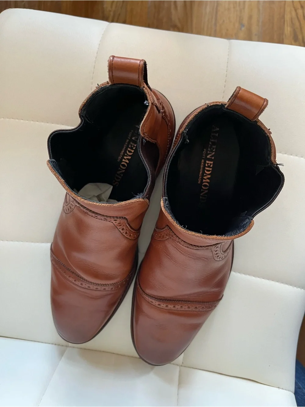 Allen Edmonds Lombard Cap leather boots. 9.5 3E Walnut